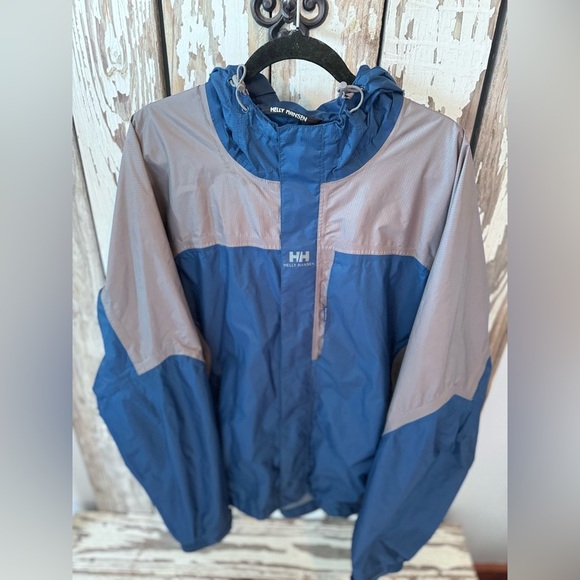 HELLY HANSEN Watertight Technology Jacket Blue/ Gray Size Large Packable - Picture 11 of 15